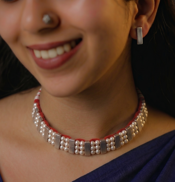 Silver Chinchapeti with Pearls | 92.5 Silver | Light Oxidised Finish (Made to Order)