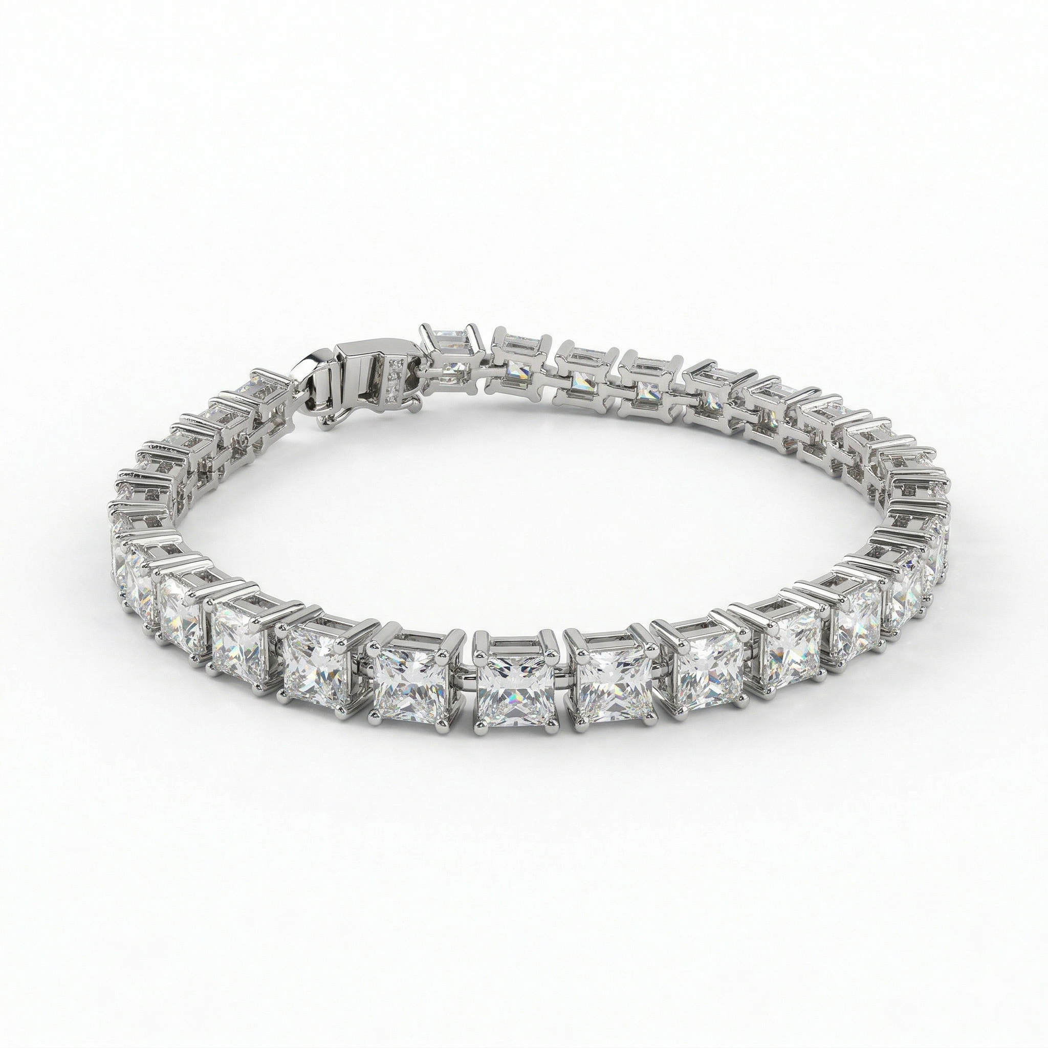 Square Shape CZ Tennis Bracelet