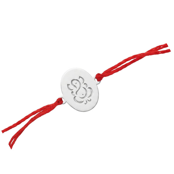 Handcrafted Silver Rakhi: Ganesh