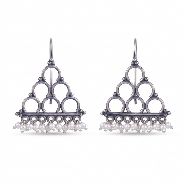 Filigree Pyramid Earrings: Hook Style