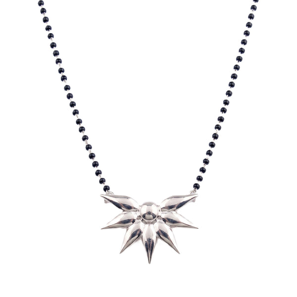 Silver Flower Mangalsutra
