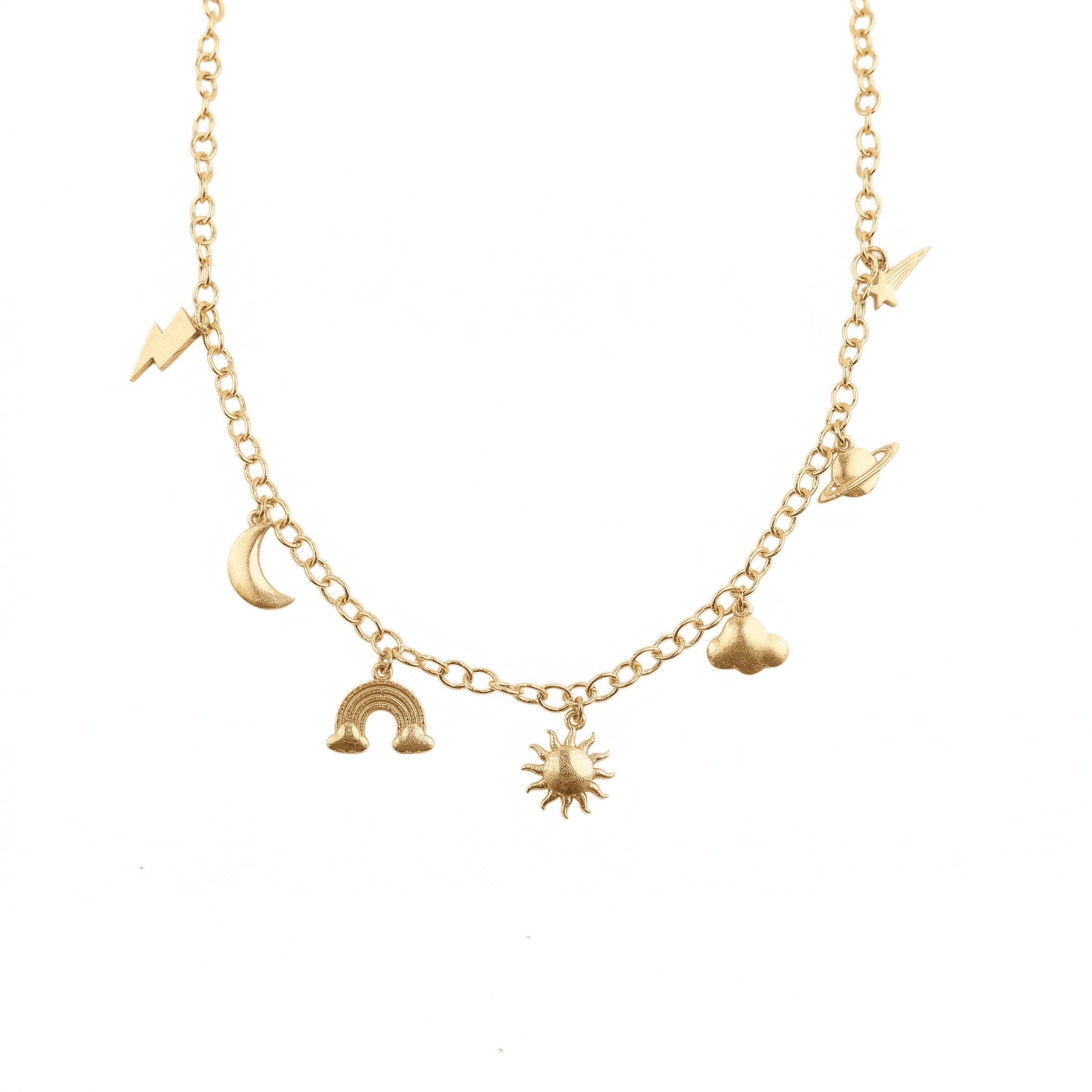 Brass Sky Charm Fashion Necklace