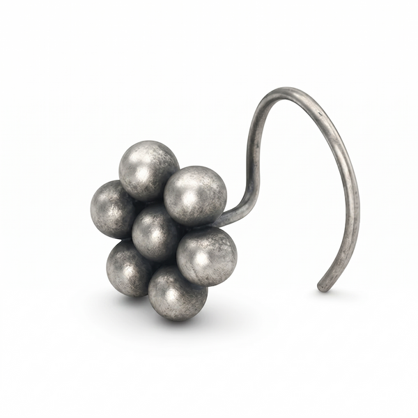 Itihaas Kudi Nose Pin - Big (Pierced) | 92.5 Sterling Silver