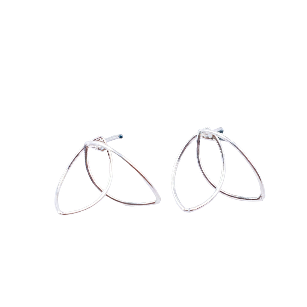 Petal arc hoops in 92.5 sterling silver