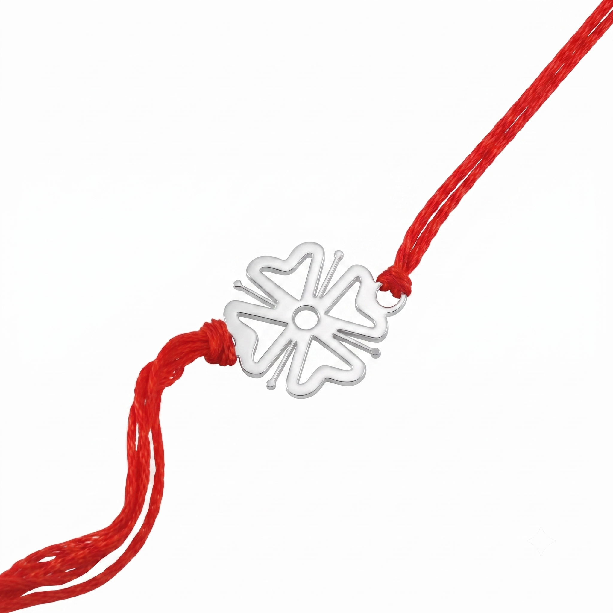 Silver Laser cut Flower Rakhi