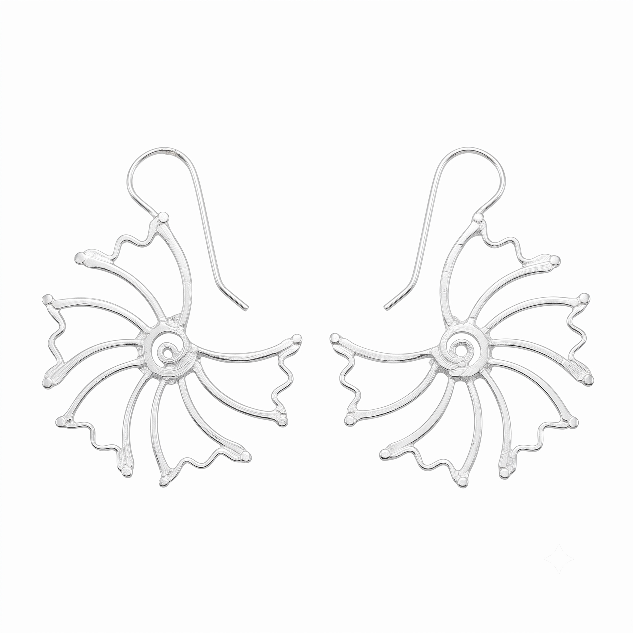 Mini Gulmohar Hammered Earring : Hook Style