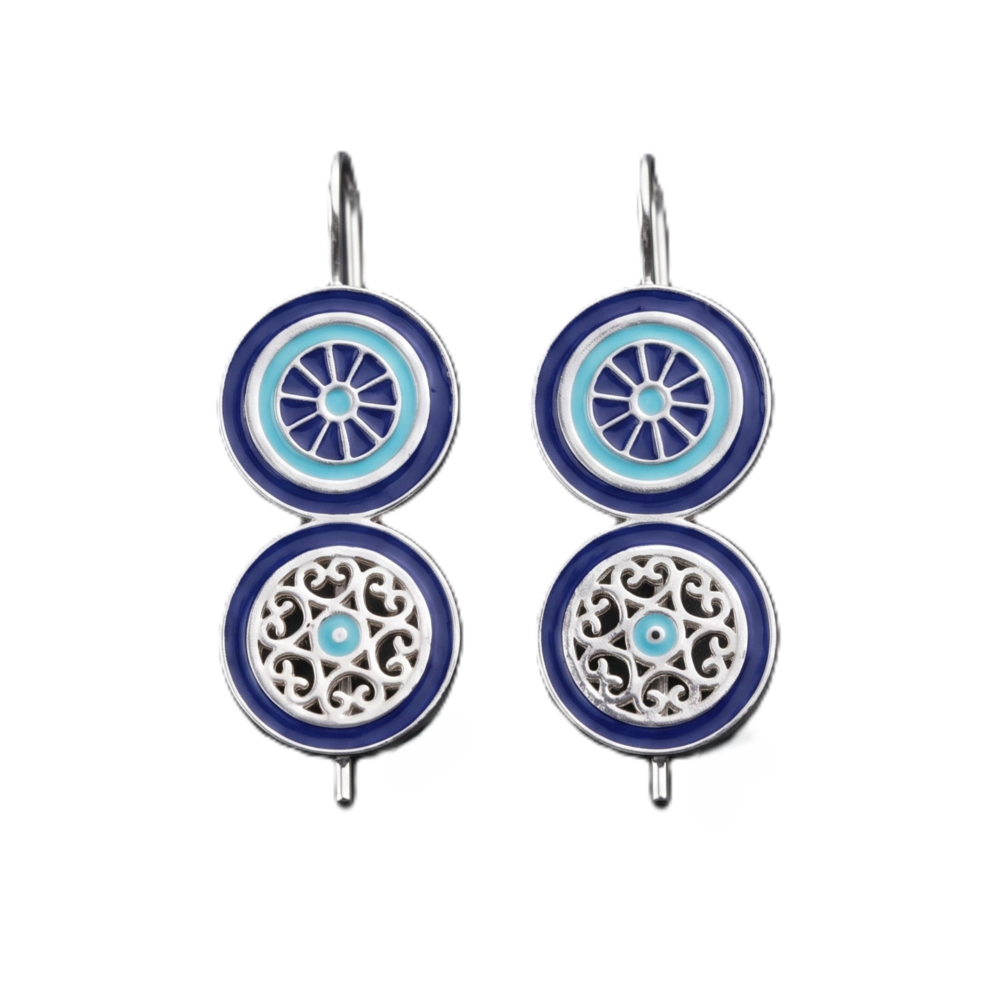 Moha Maya Enamel Filigree blue earrings