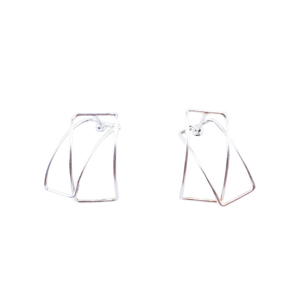 Frame arc hoops in 92.5 sterling silver