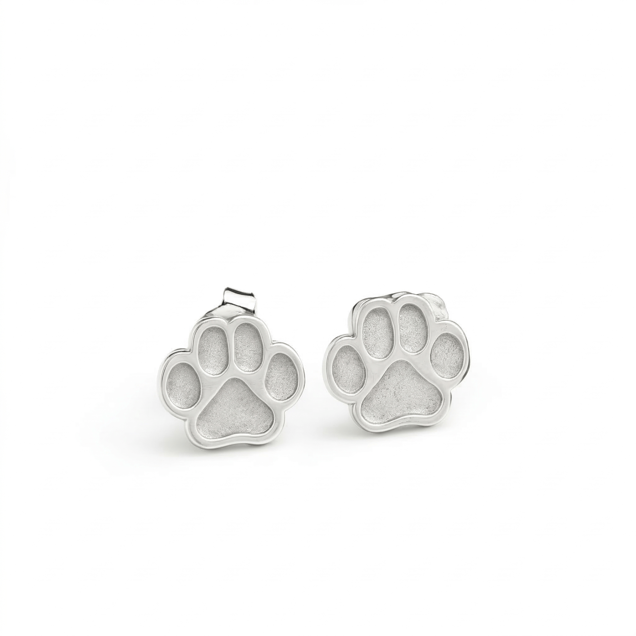 Silver Paw Stud earrings for pet lovers