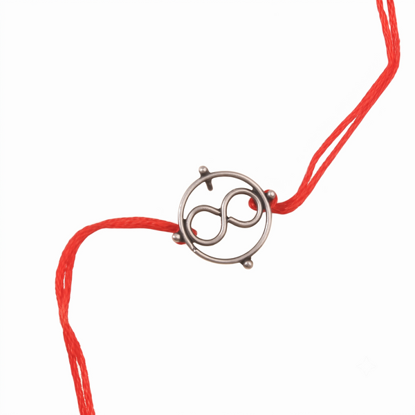Silver Infinity Round Rakhi: Small