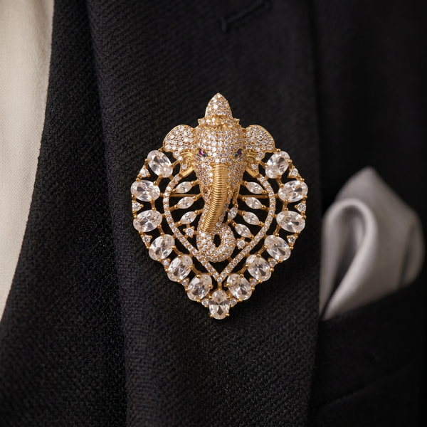 22K Gold Plated Fashion Unisex Brooch