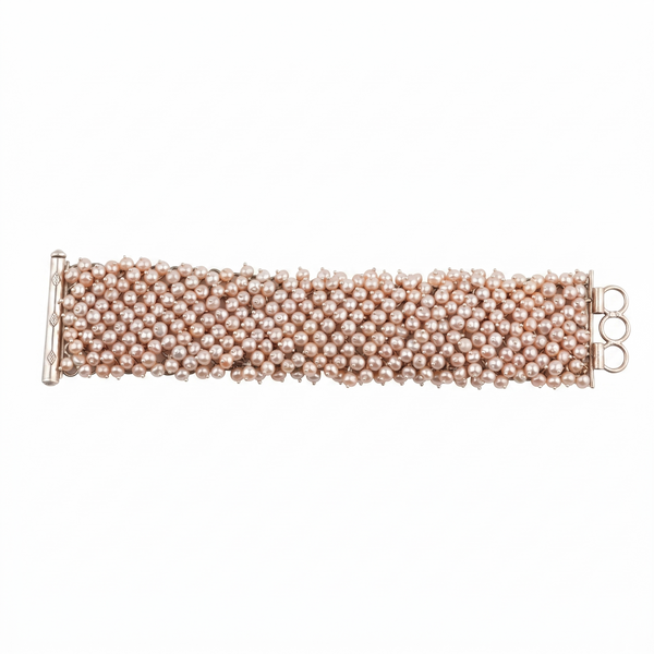 Silver Statement Bracelet with Freshwater Pearls