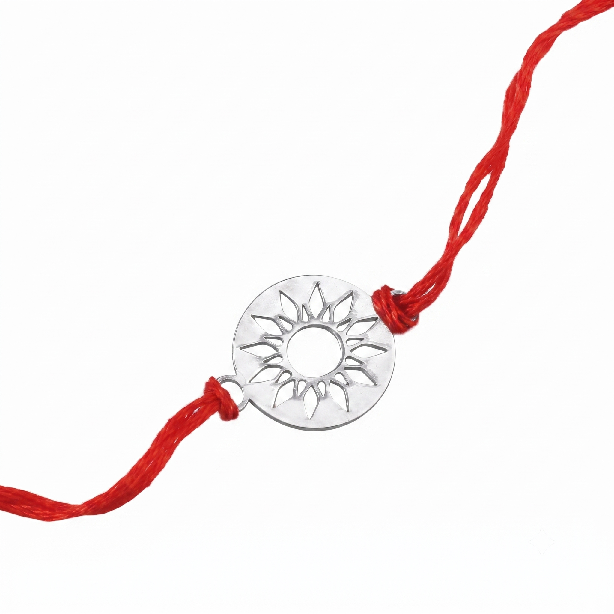 Silver Laser Cut Sun Rakhi