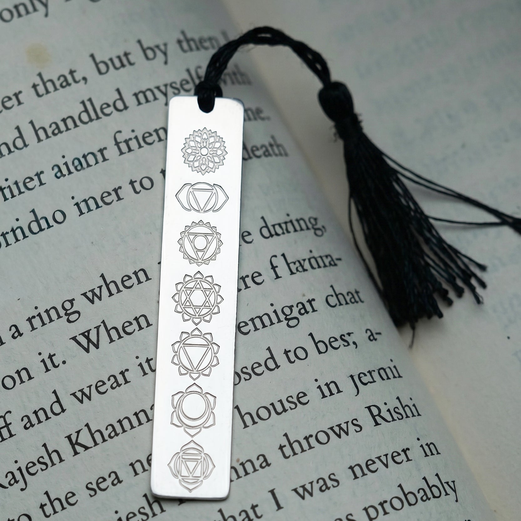7 Chakras Silver Bookmark