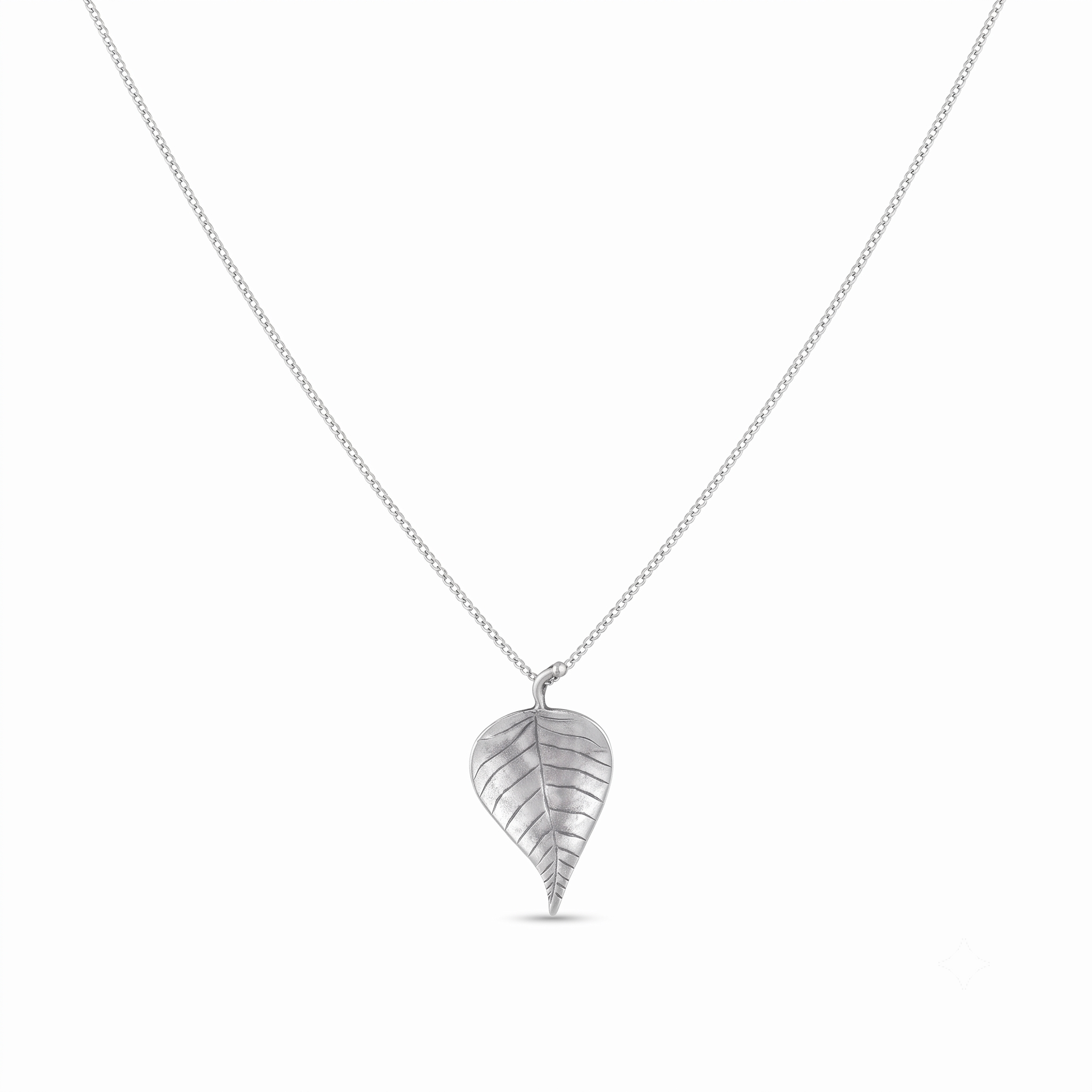 Peepal Silver Pendant without Chain: Big