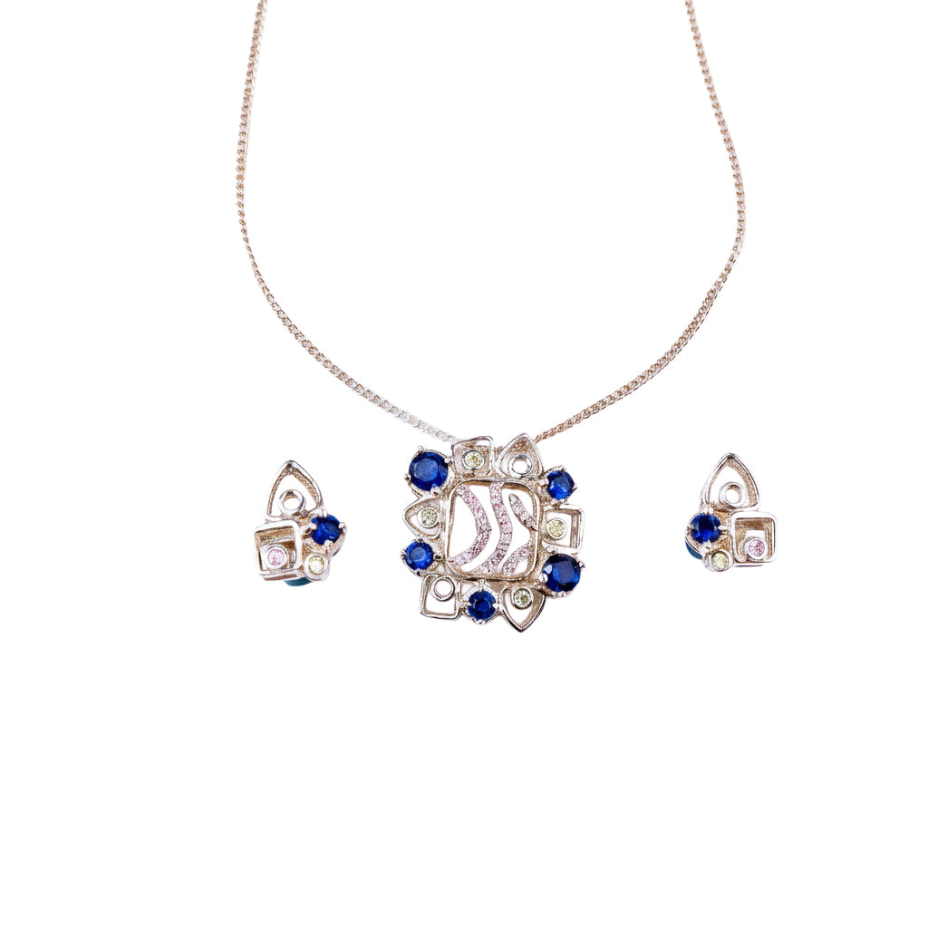 Silver Vivid Bloom Set (with chain)