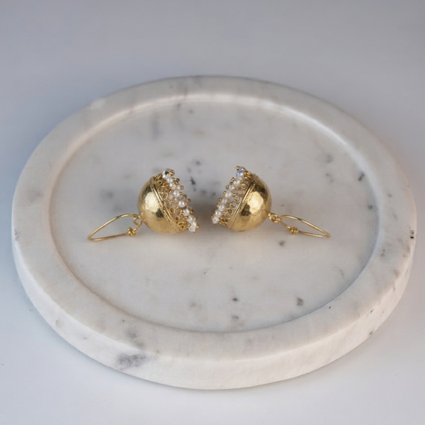 Silver Pyaari Jhumki Signature Loop Earrings | 22K Gold-Plated