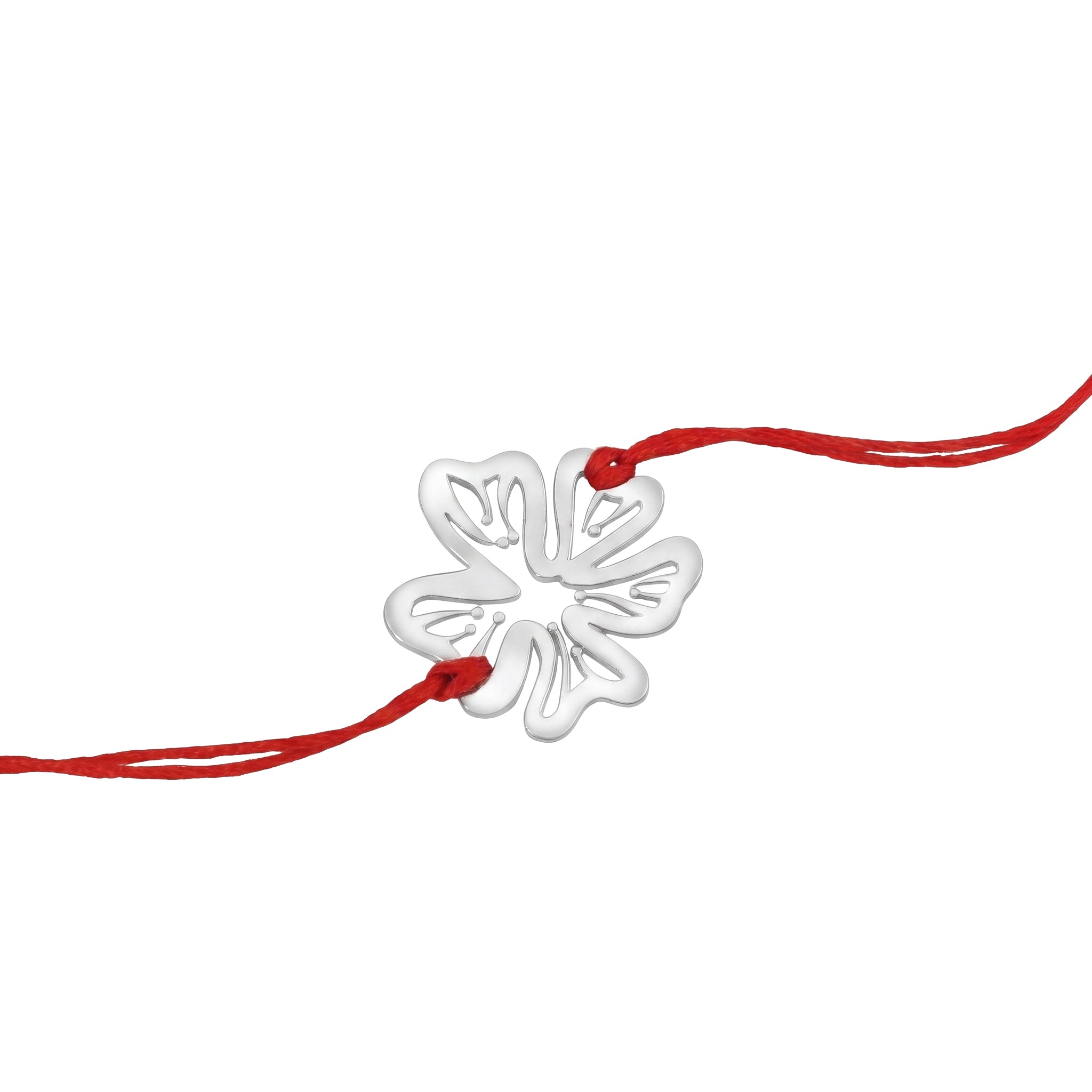 Silver Laser Cut Gulmohar Rakhi