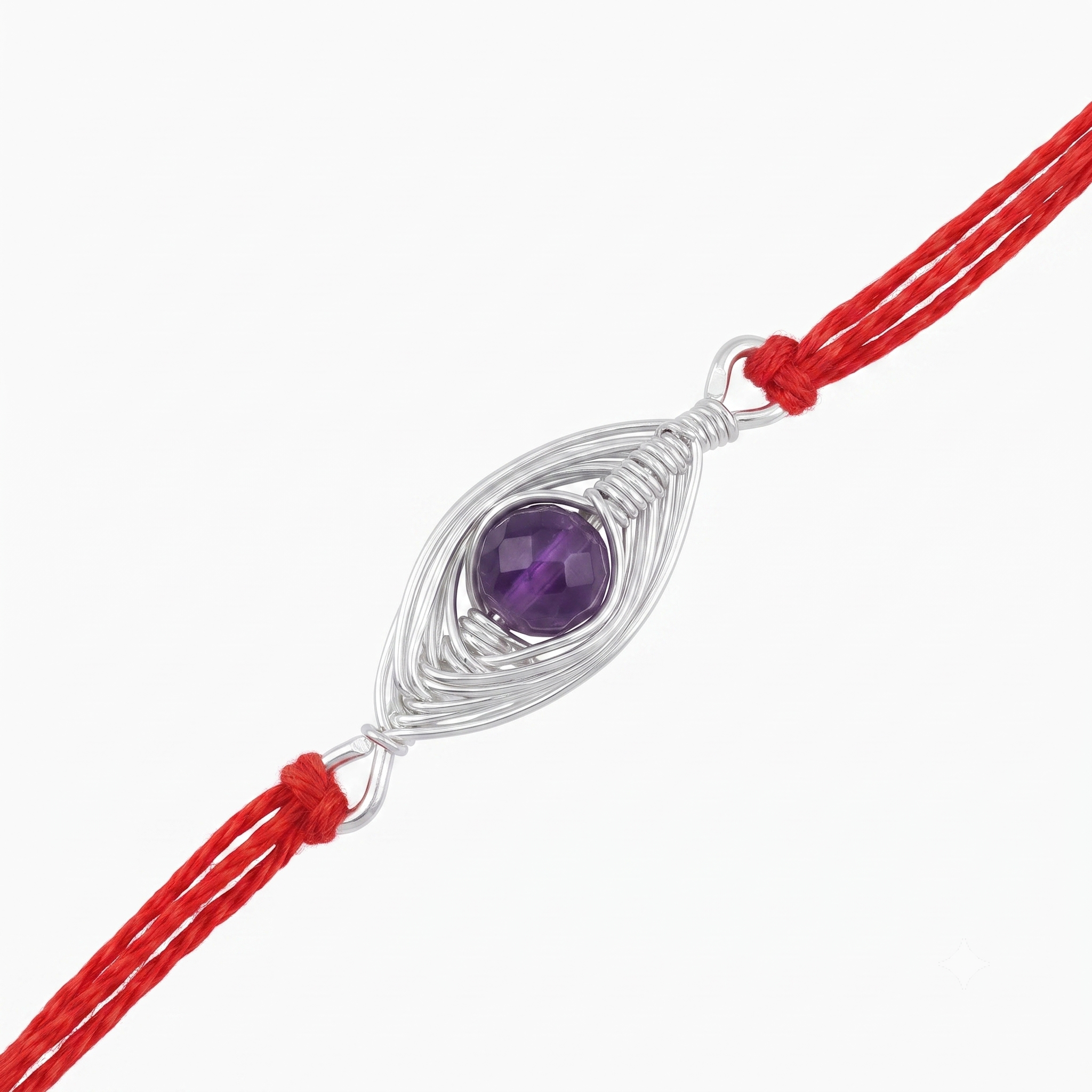 Purple Agate Wrapped Rakhi (Project Handmade)