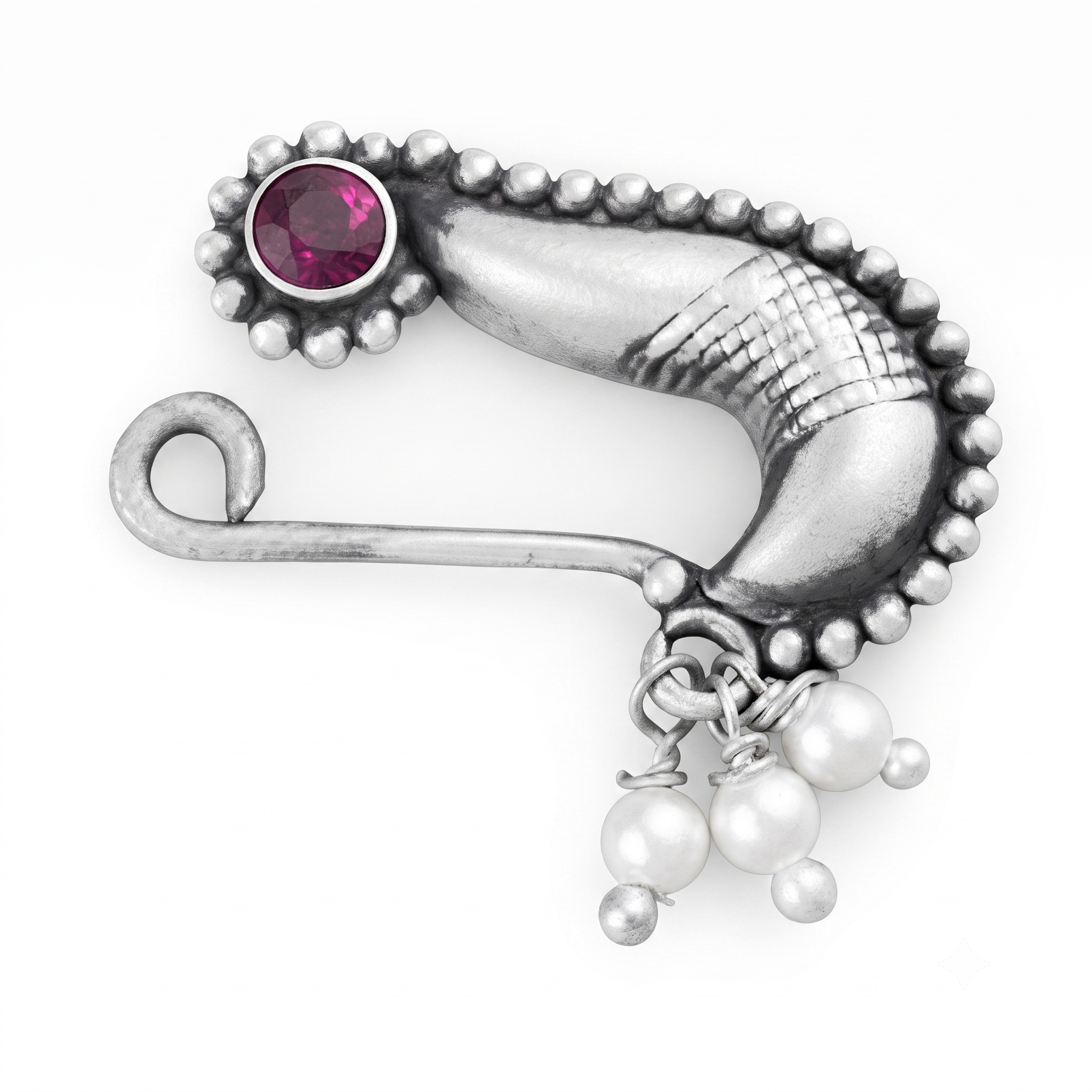 Silver Aaradhya Nath (Left, Clip on)