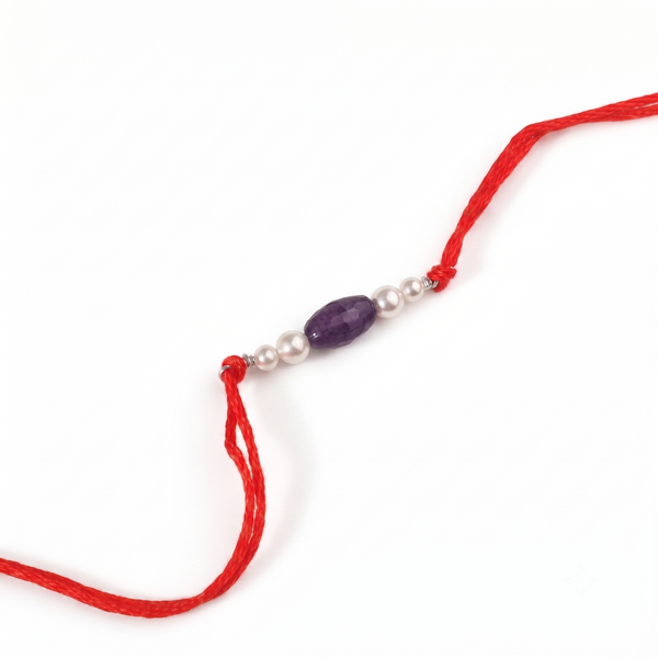Purple Agate & Pearl Rakhi (Project Handmade)
