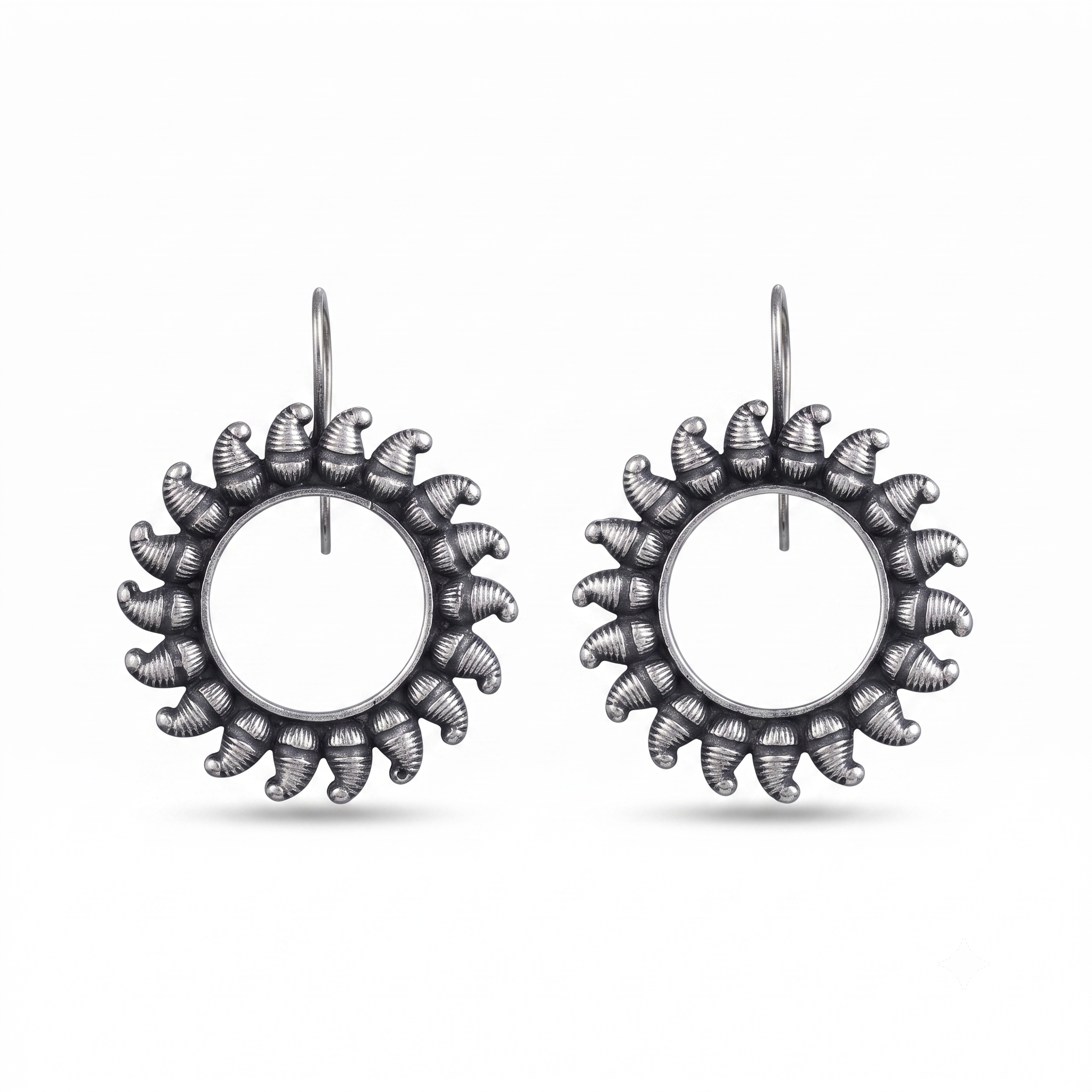 Silver Koyari Circle Earrings