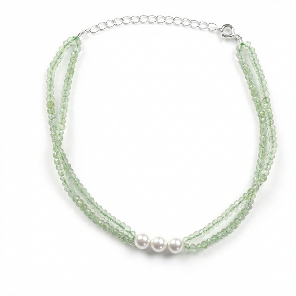 Pearl and Peridot Anklet