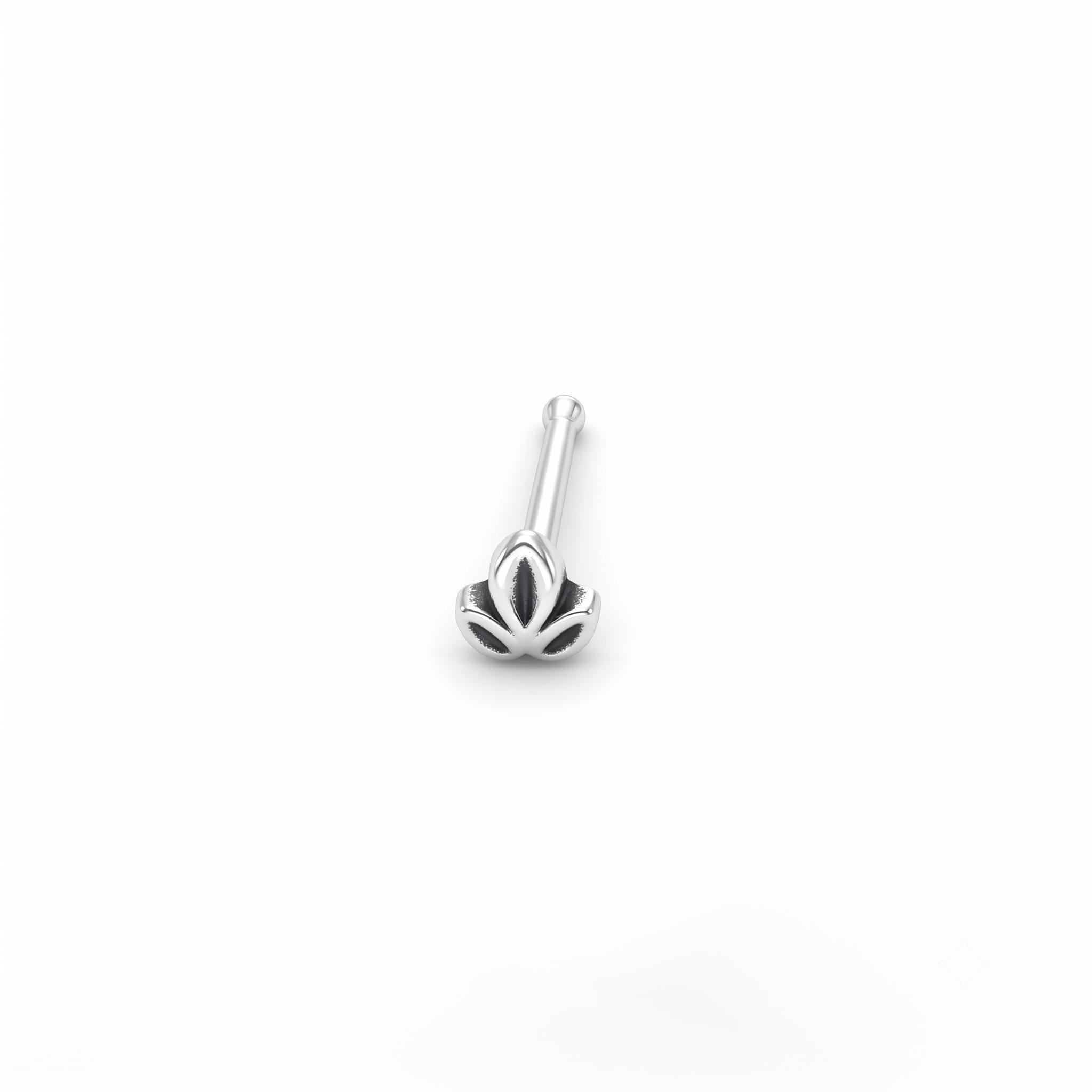 Silver Leafy Nose pin