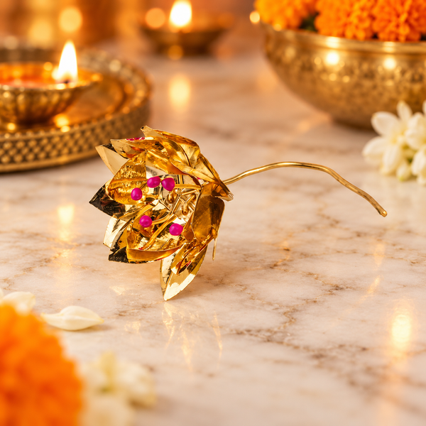 Kamal Lotus Flower – Small | 22K Gold-Plated