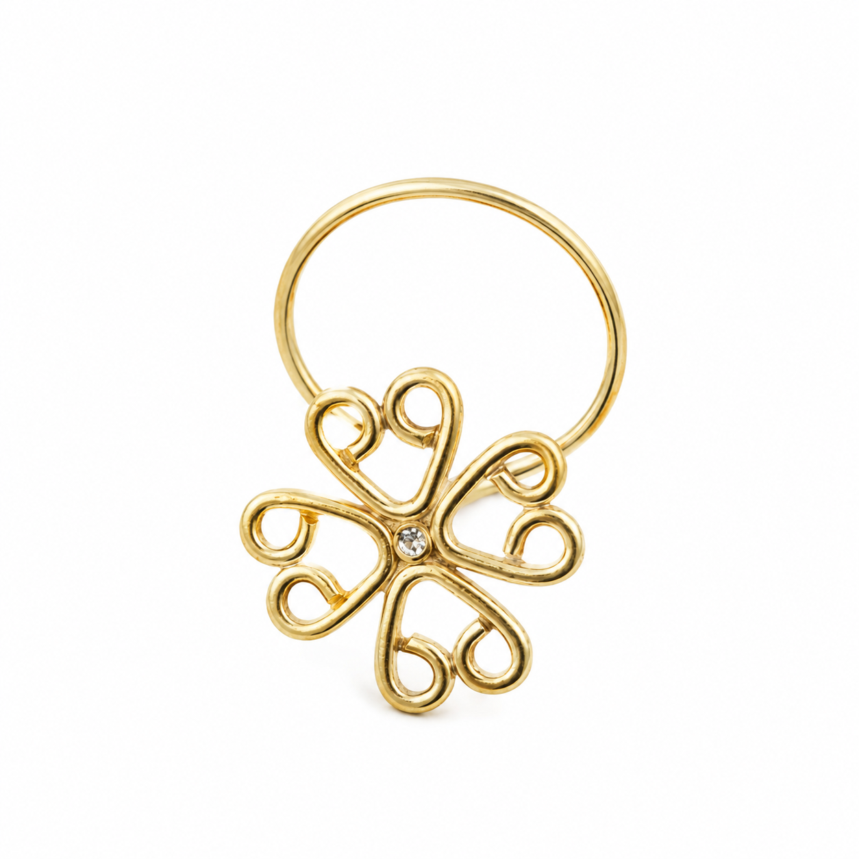 Gopadma Nose pin- Pierced | 92.5 Silver | 22K Gold Plated