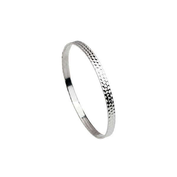 Hammered Silver Bangle