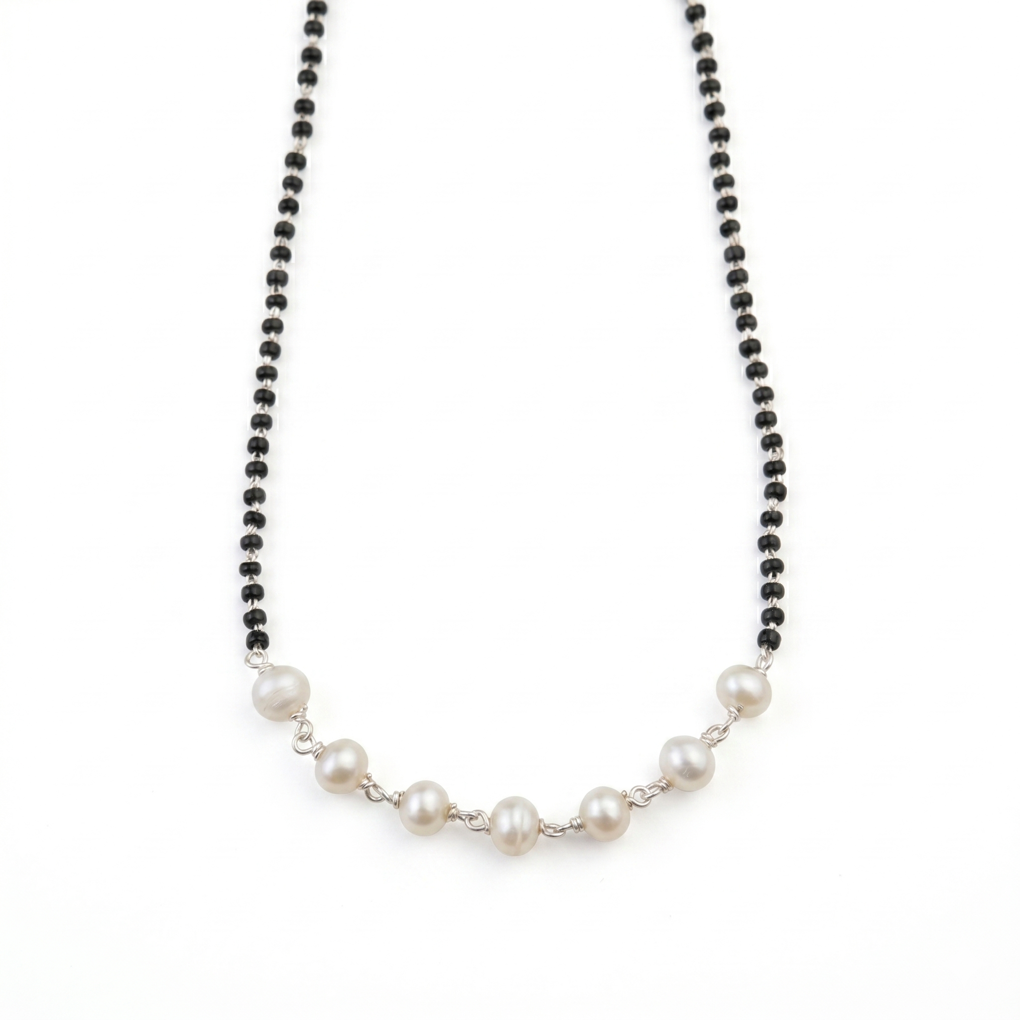 Handmade Silver Mangalsutra : Pearl Ganthan