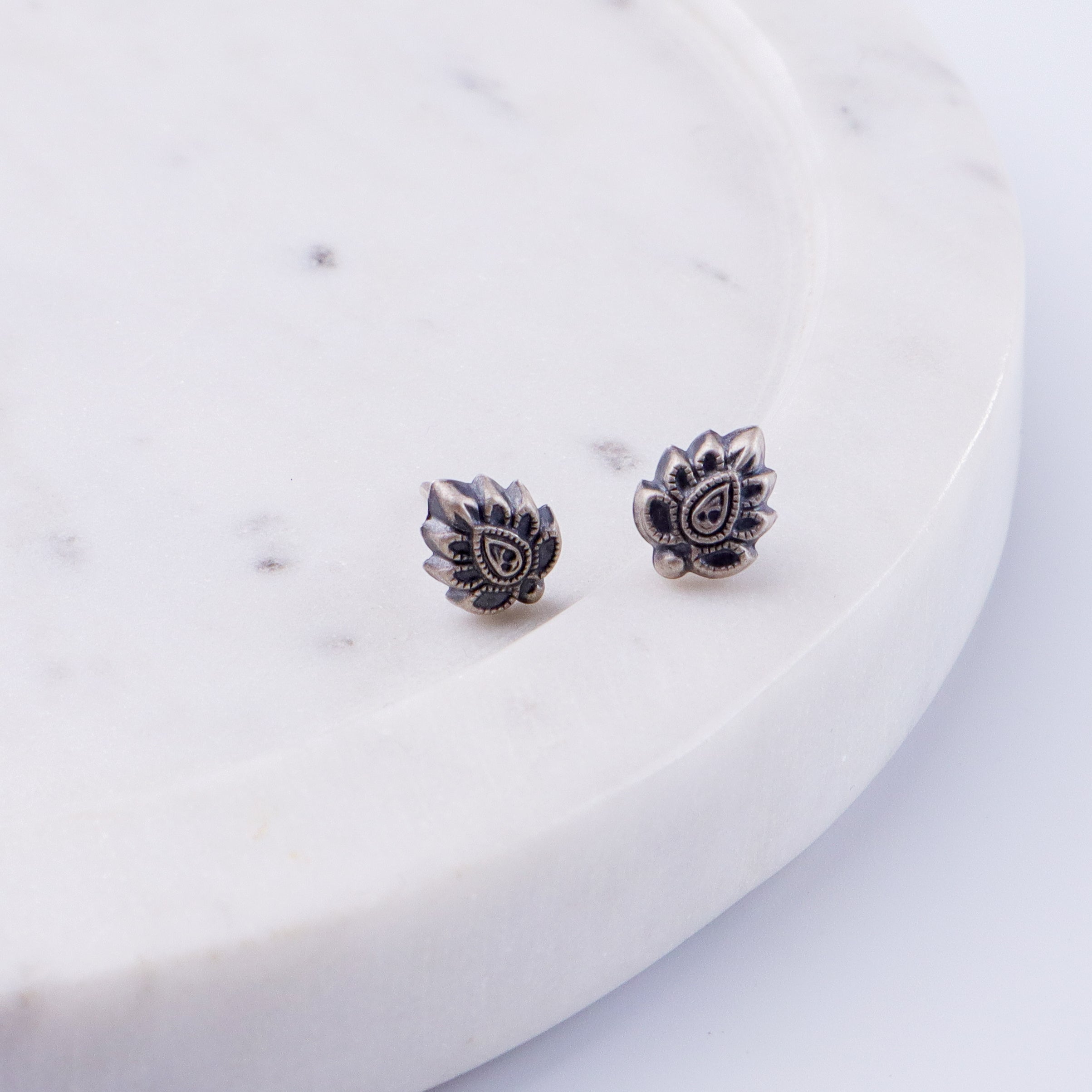 Silver Leafy Petal Stud | 92.5 Silver