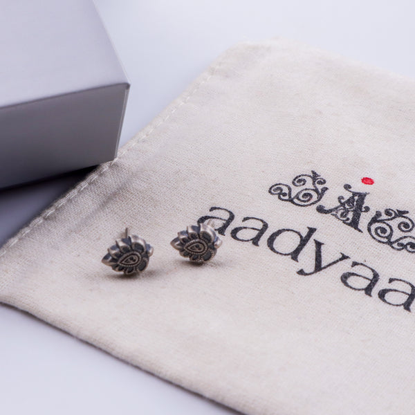 Silver Leafy Petal Stud | 92.5 Silver