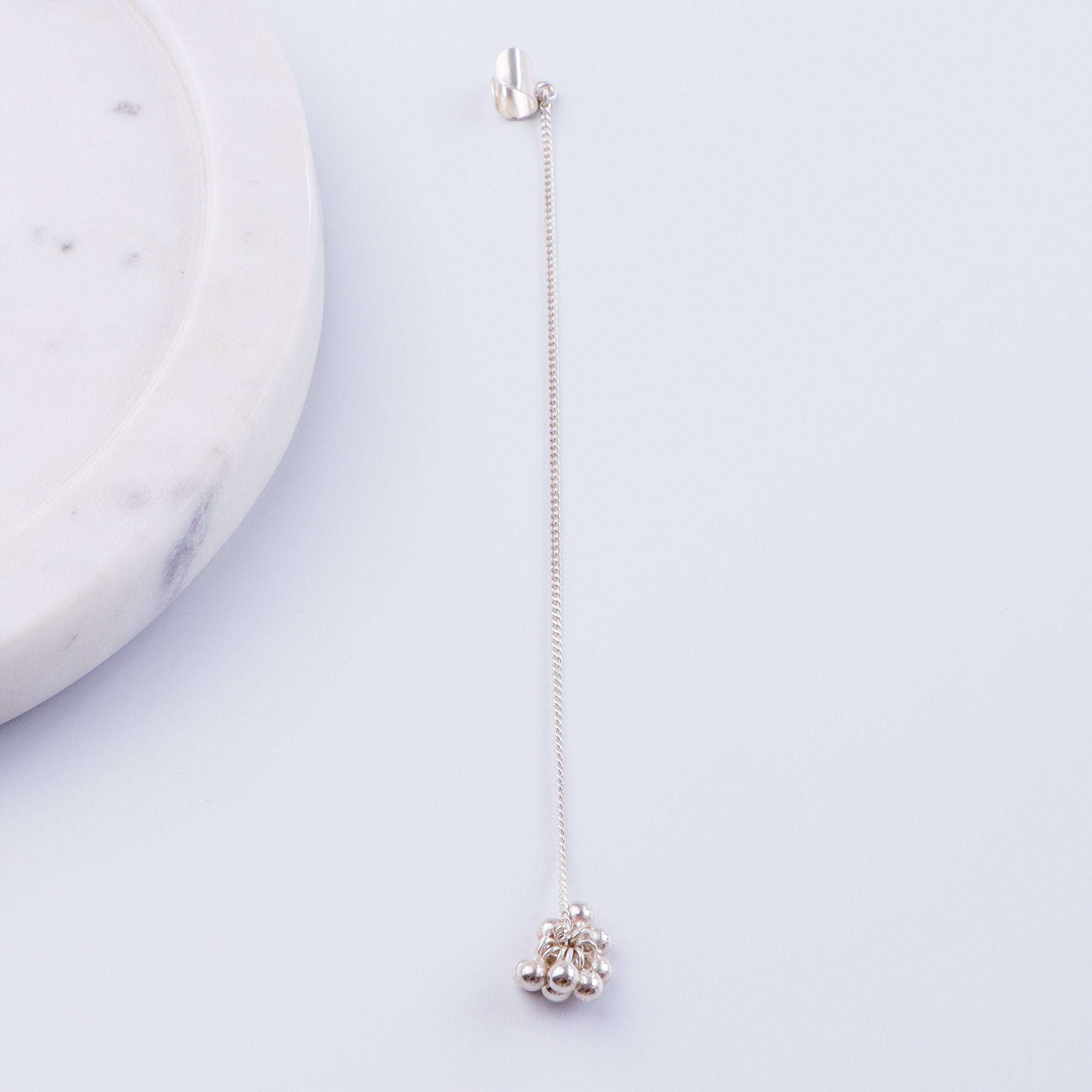 Silver Ghungroo Bunch Earcuff Hammered Clip-on