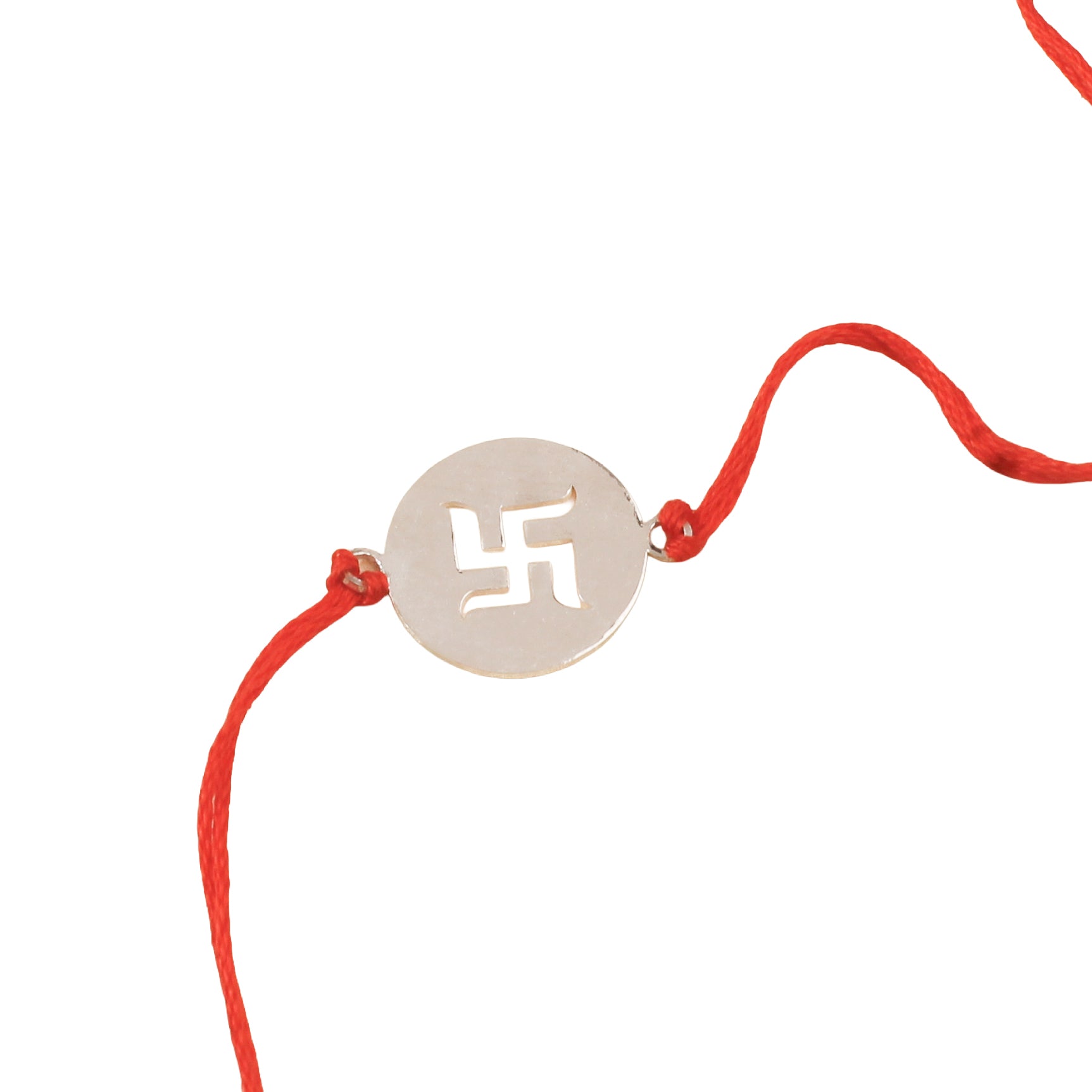 Handcrafted Silver Rakhi: Swastik