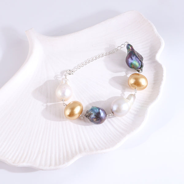 Baroque and Shell Pearl Ganthan Bracelet