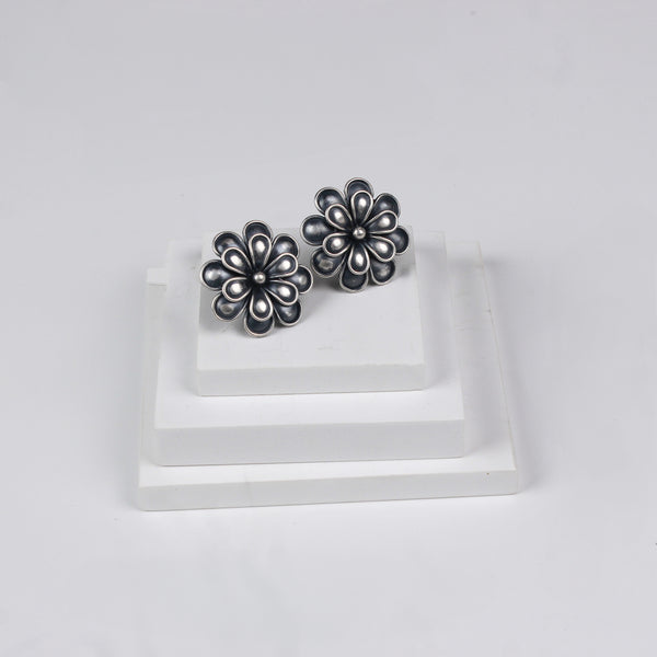 Handcrafted Flower Studs Earring | 92.5 Silver
