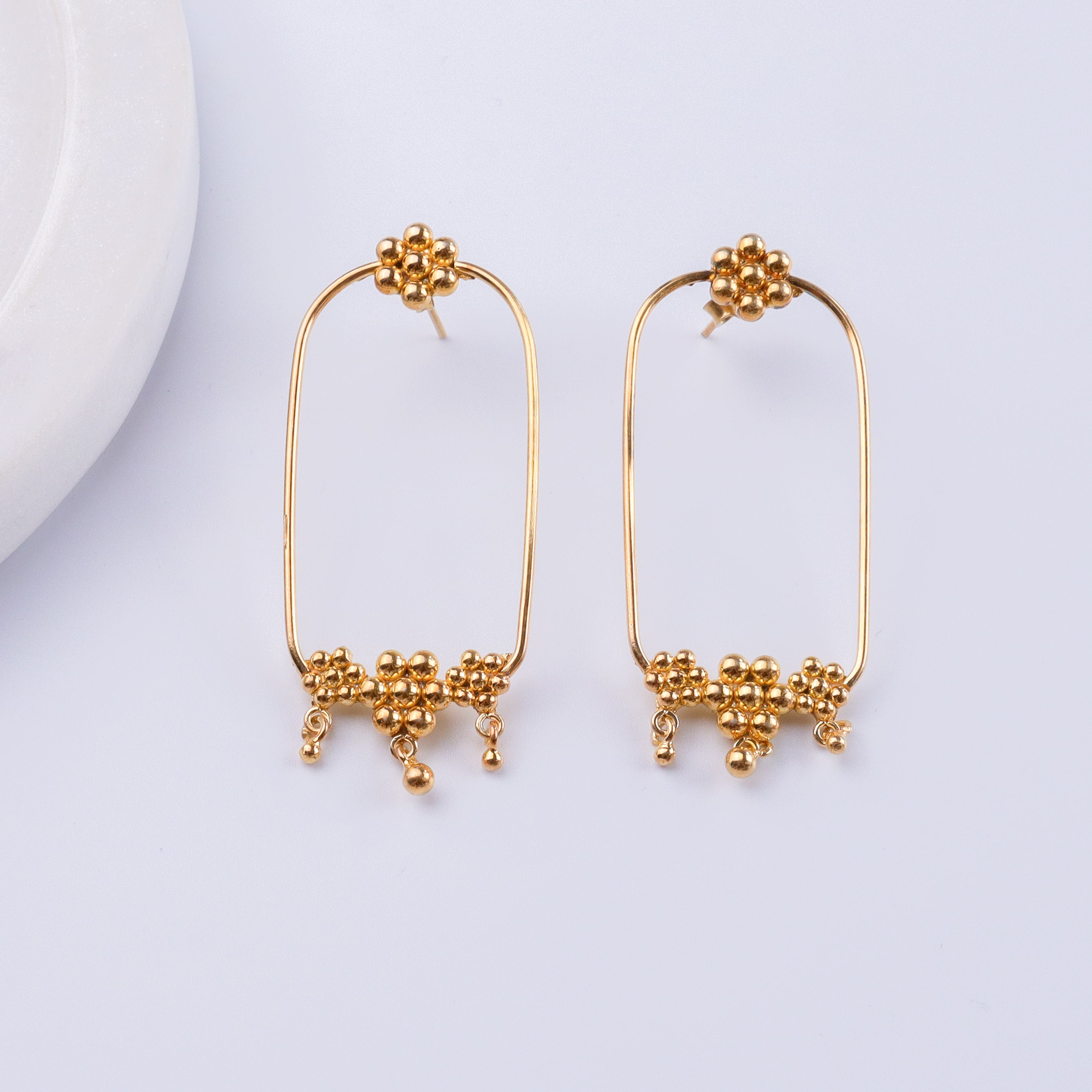 Kudi Chandbali Earring | 92.5 Silver | 22K Gold Plated | size : large