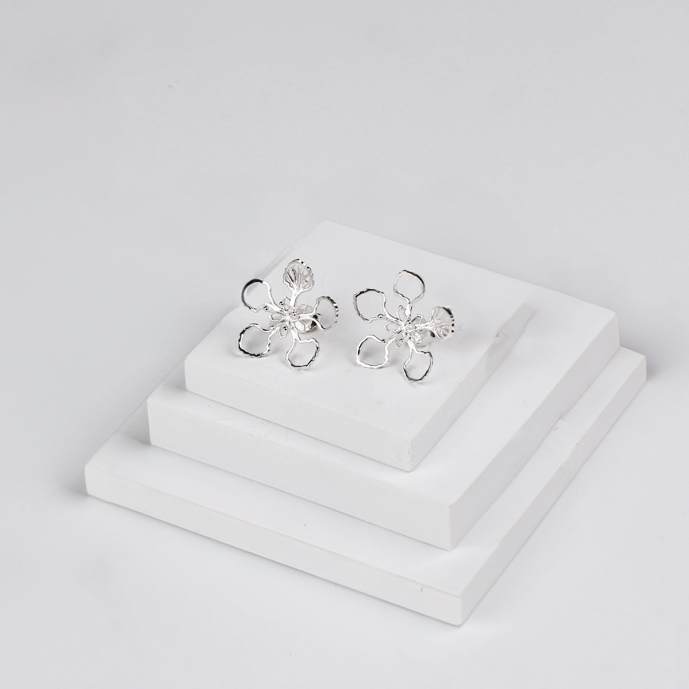 Sterling Silver Earrings - Gulmohar Flower