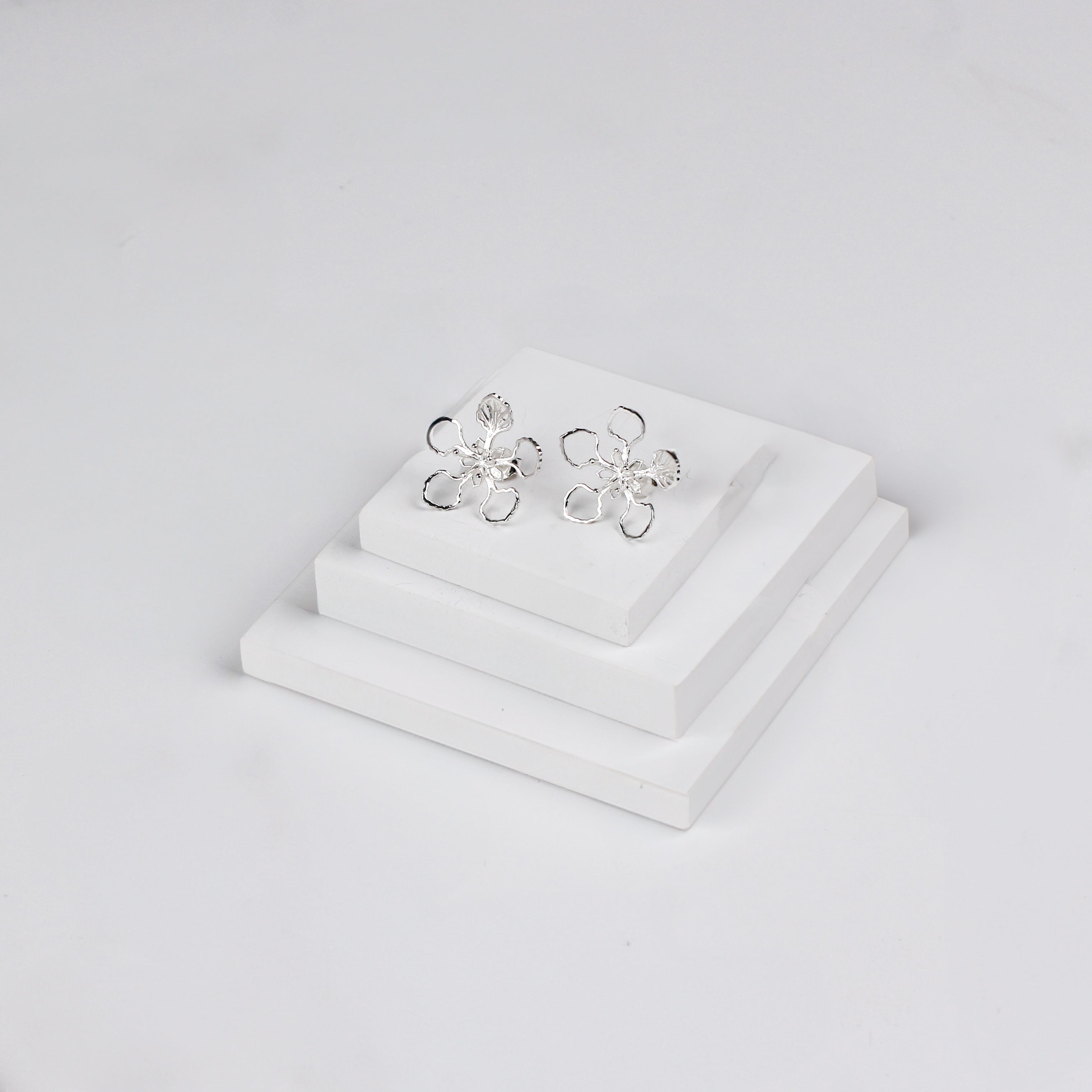 Sterling Silver Earrings - Gulmohar Flower