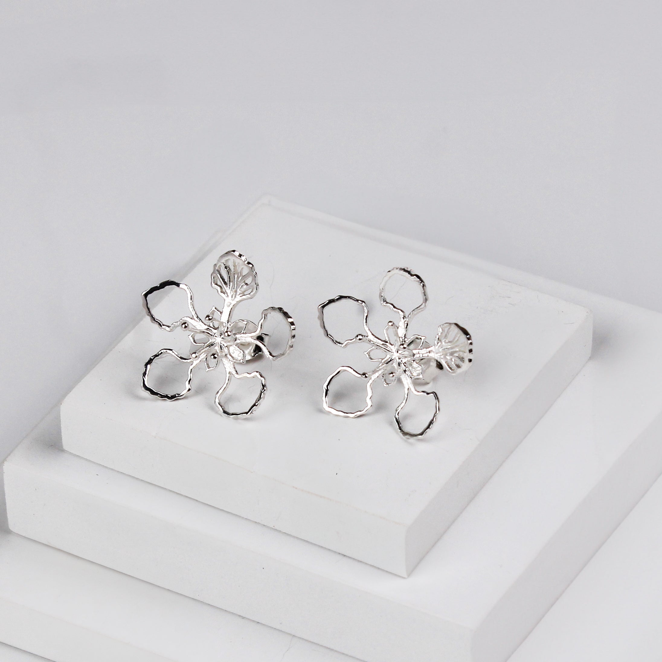 Sterling Silver Earrings - Gulmohar Flower