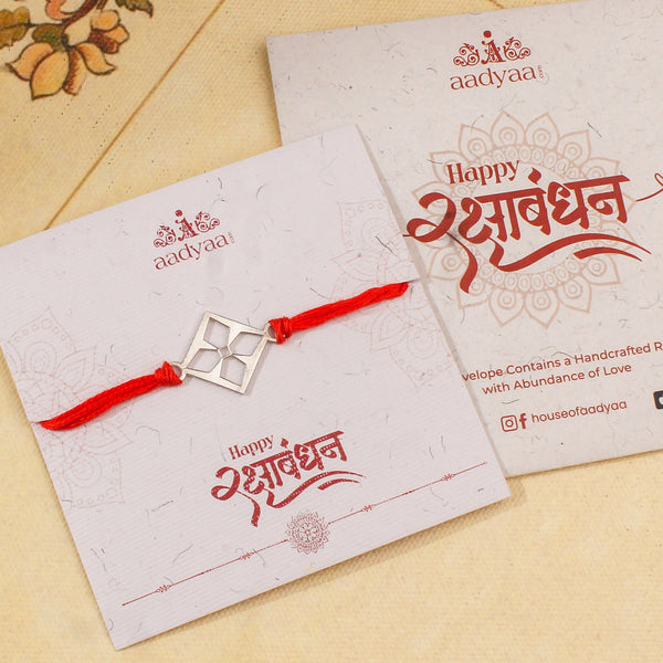 Silver Laser cut Rakhi