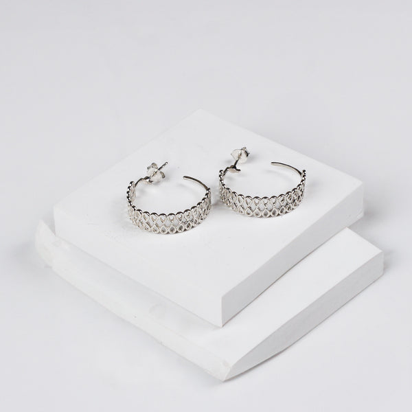 Filigree Silver Hoops (Infinity)