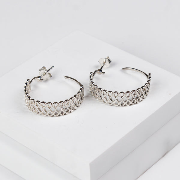 Filigree Silver Hoops (Infinity)
