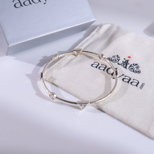 CZ Openable Bangle | 92.5 Sterling Silver