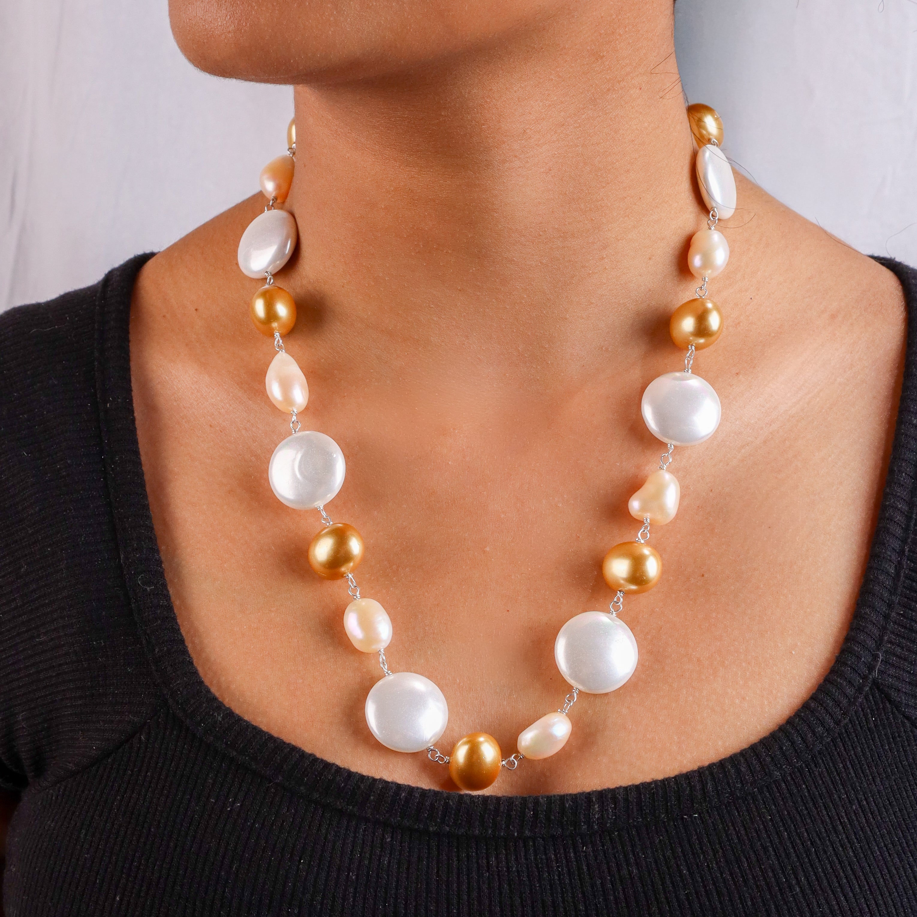 Pearl Silver Ganthan Necklace