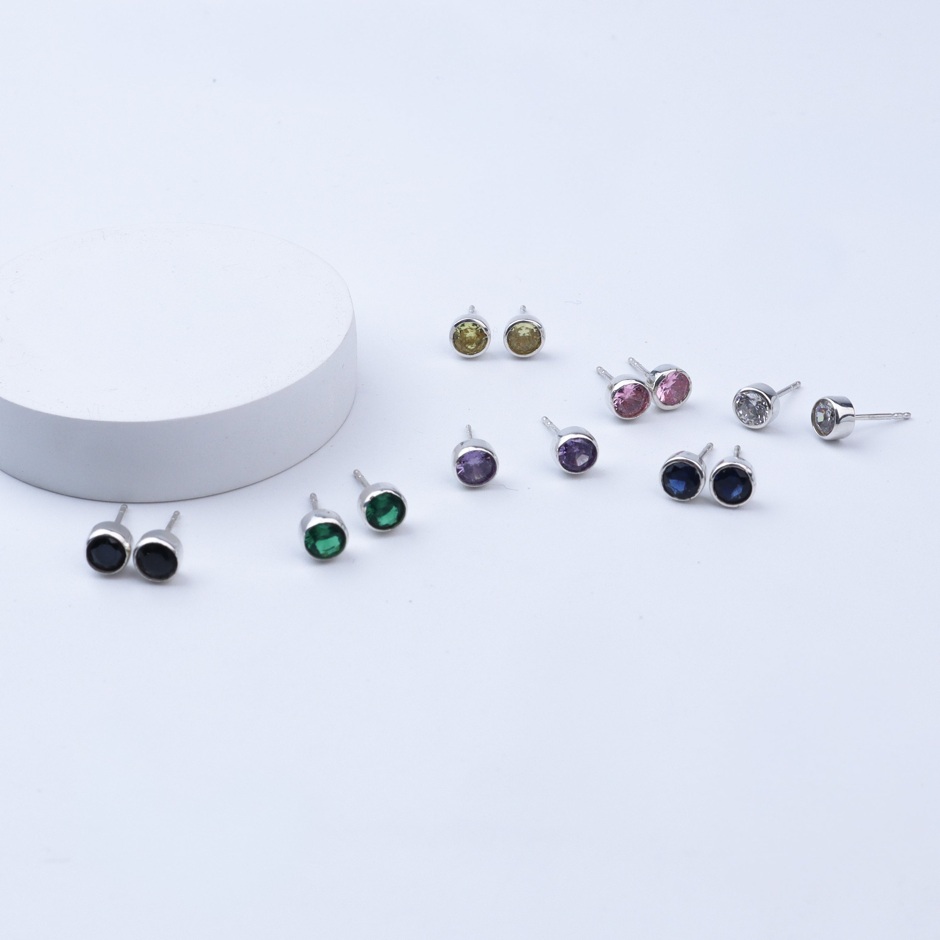 The Rainbow Silver Studs Set | CZ | 92.5 Silver