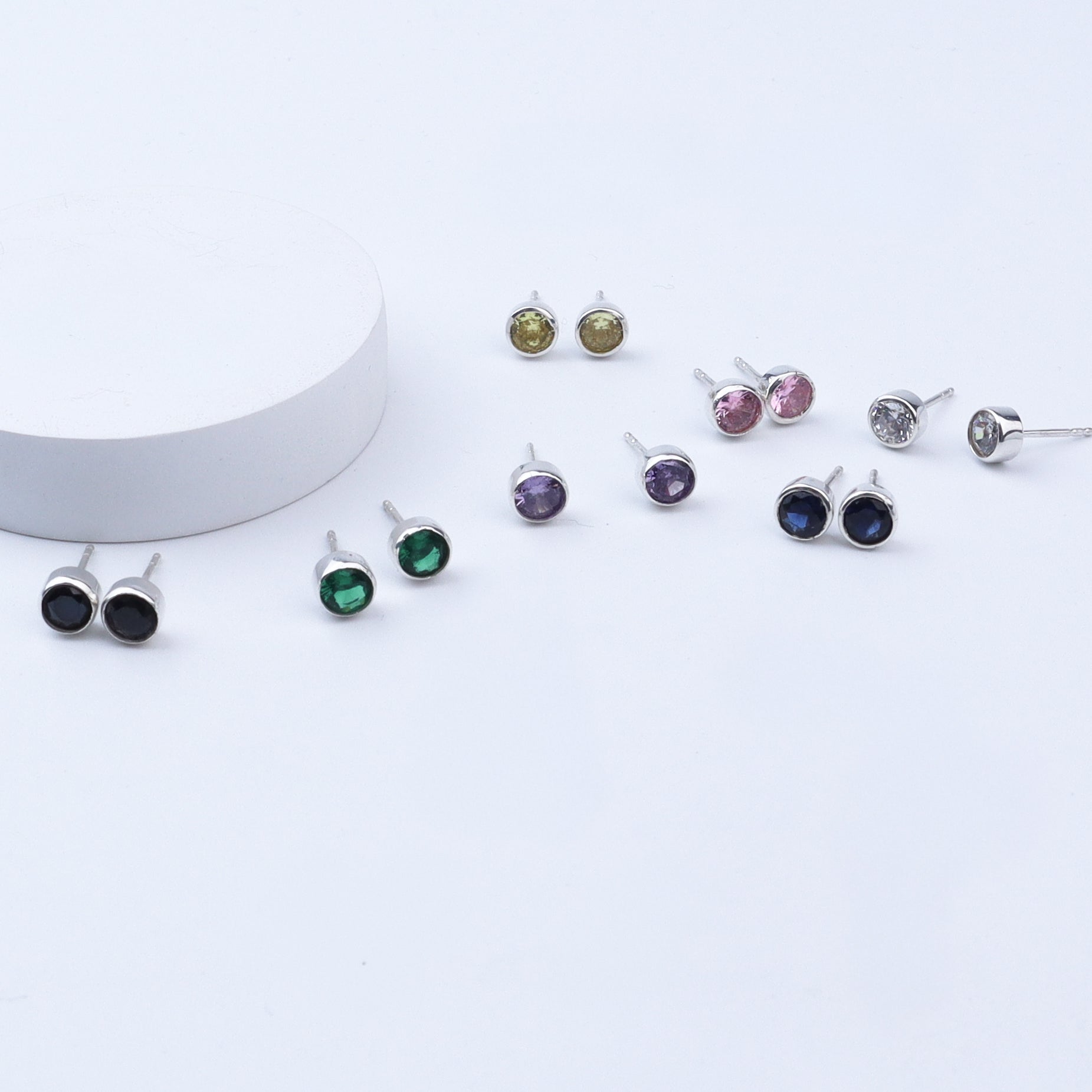 The Rainbow Silver Studs Set | CZ | 92.5 Silver