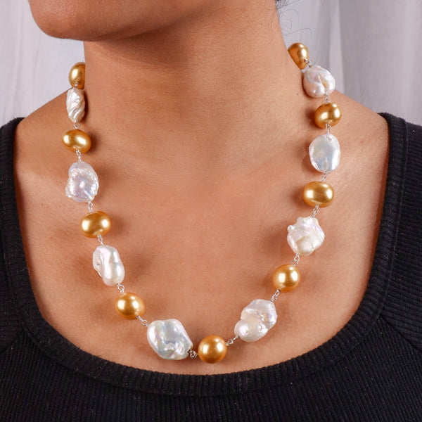 Pearl Silver Ganthan Necklace